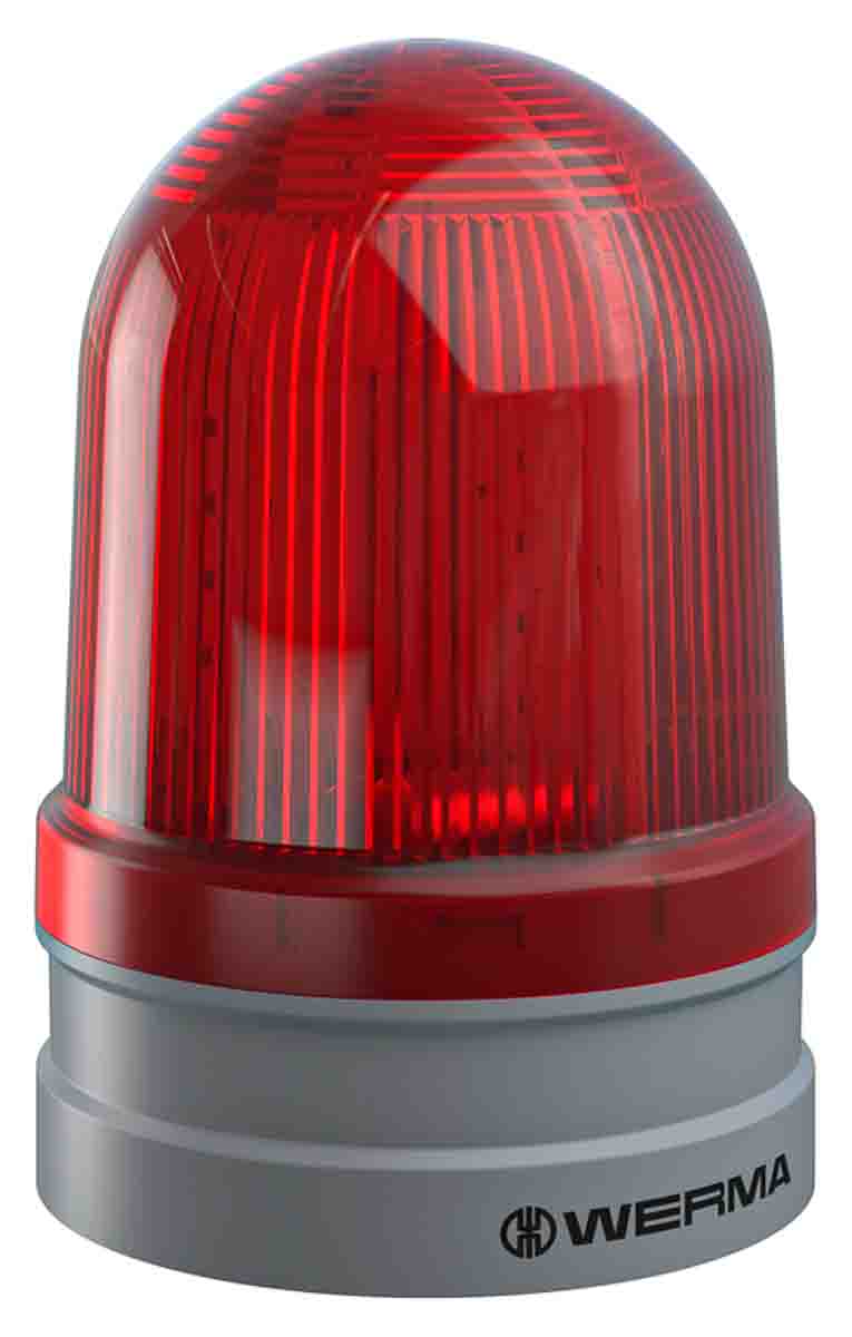 Werma EvoSIGNAL Maxi Series Red Beacon, 115 → 230 V ac, Base Mount, LED Bulb