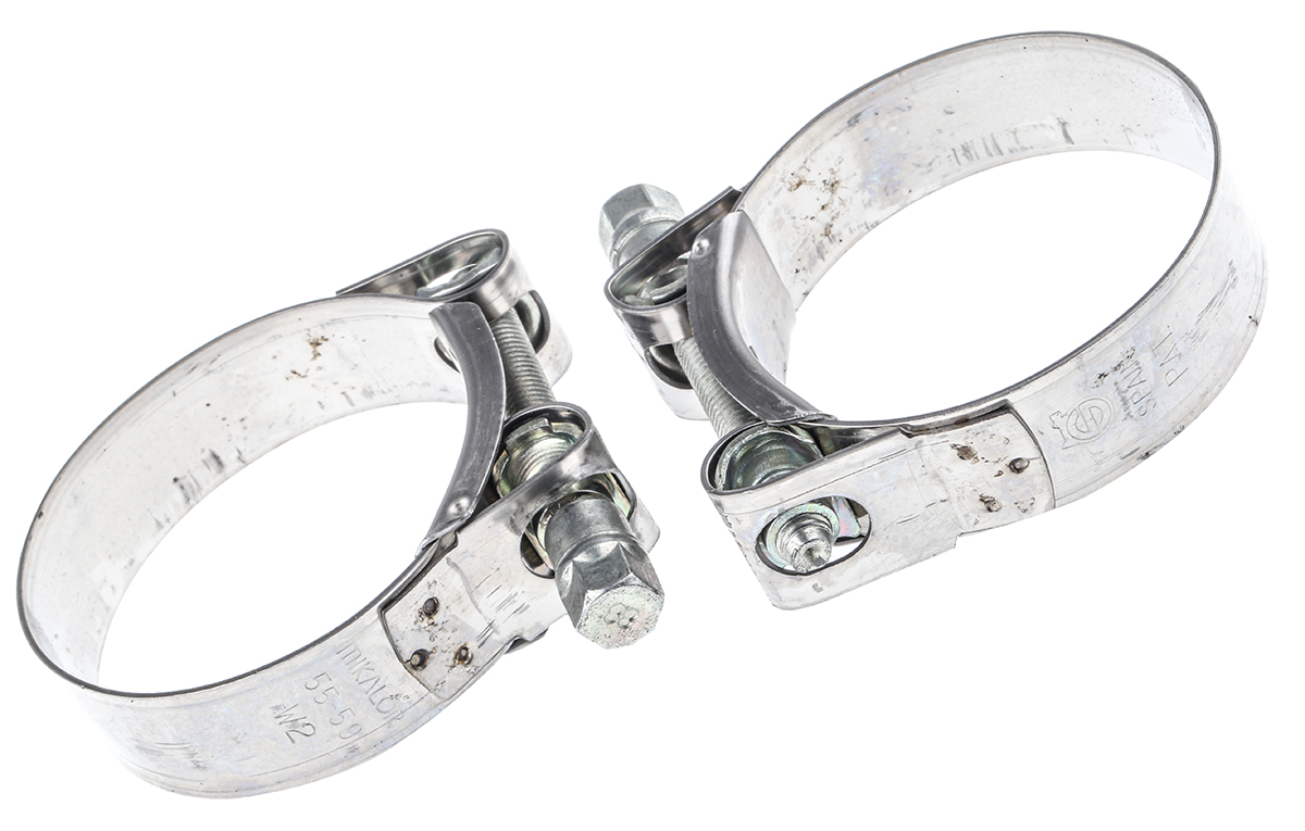 MIKALOR Stainless Steel, Zinc-Plated Steel (Bolt) Hex Screw Bolt Drive, 20mm Band Width, 55 → 59mm ID