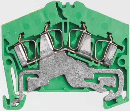 Weidmuller 3-Way ZPE 2.5-2/3AN Earth Terminal Block, 26 → 14 AWG Wire, Clamp, Wemid Housing