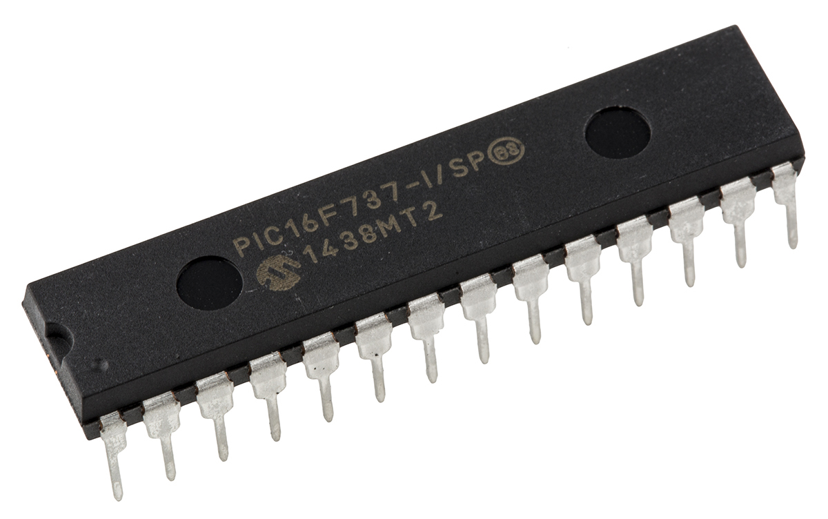 Microchip PIC16F737-I/SP, 8 bit PIC, PIC16F Microcontroller, 64 MHz, 4000bit FLASH, 28-Pin SPDIP