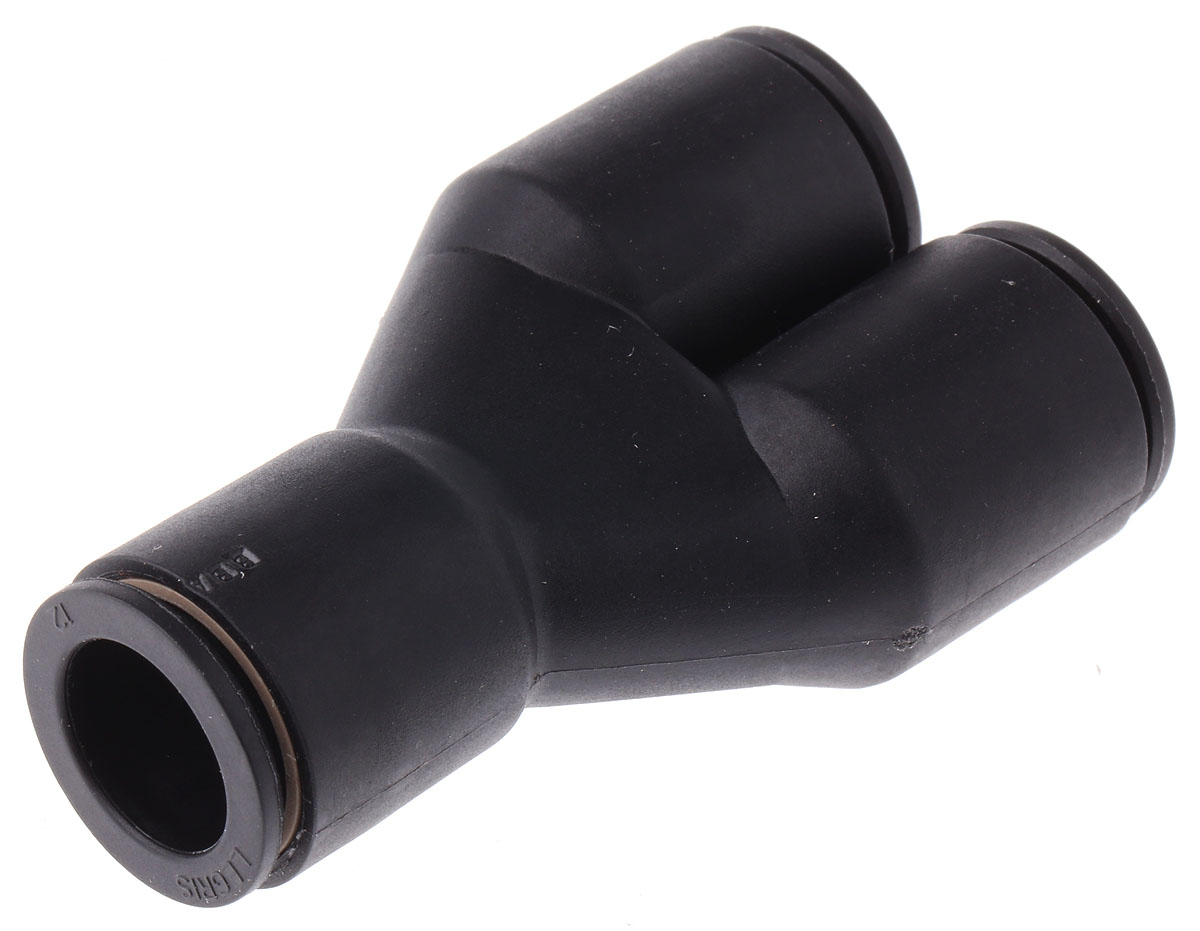 Legris LF3000 Series Y Tube-to-Tube Adaptor, Push In 12 mm to Push In 12 mm, Tube-to-Tube Connection Style