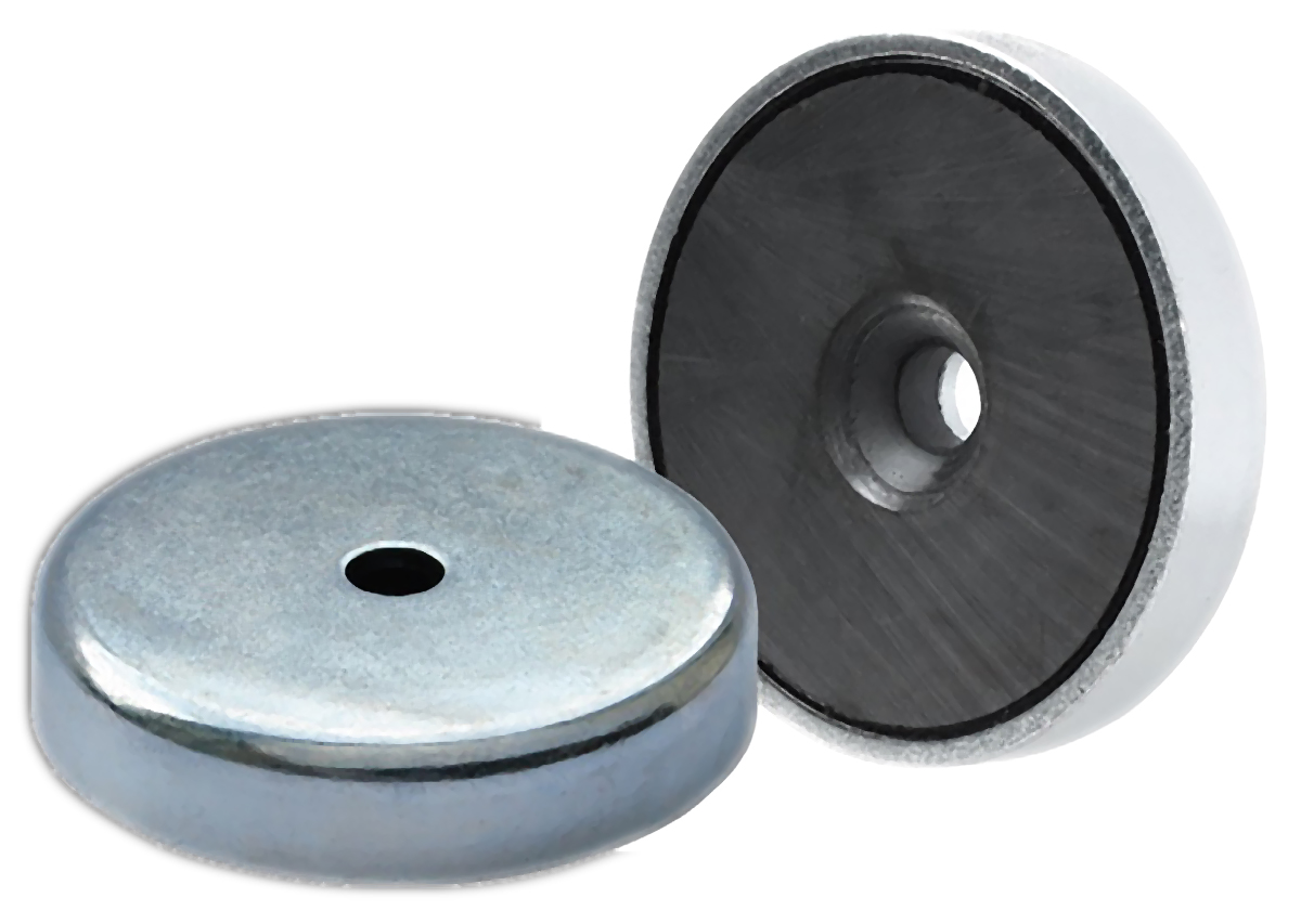 Eclipse Pot Magnet 20mm Hole Ferrite, 2.7kg Pull