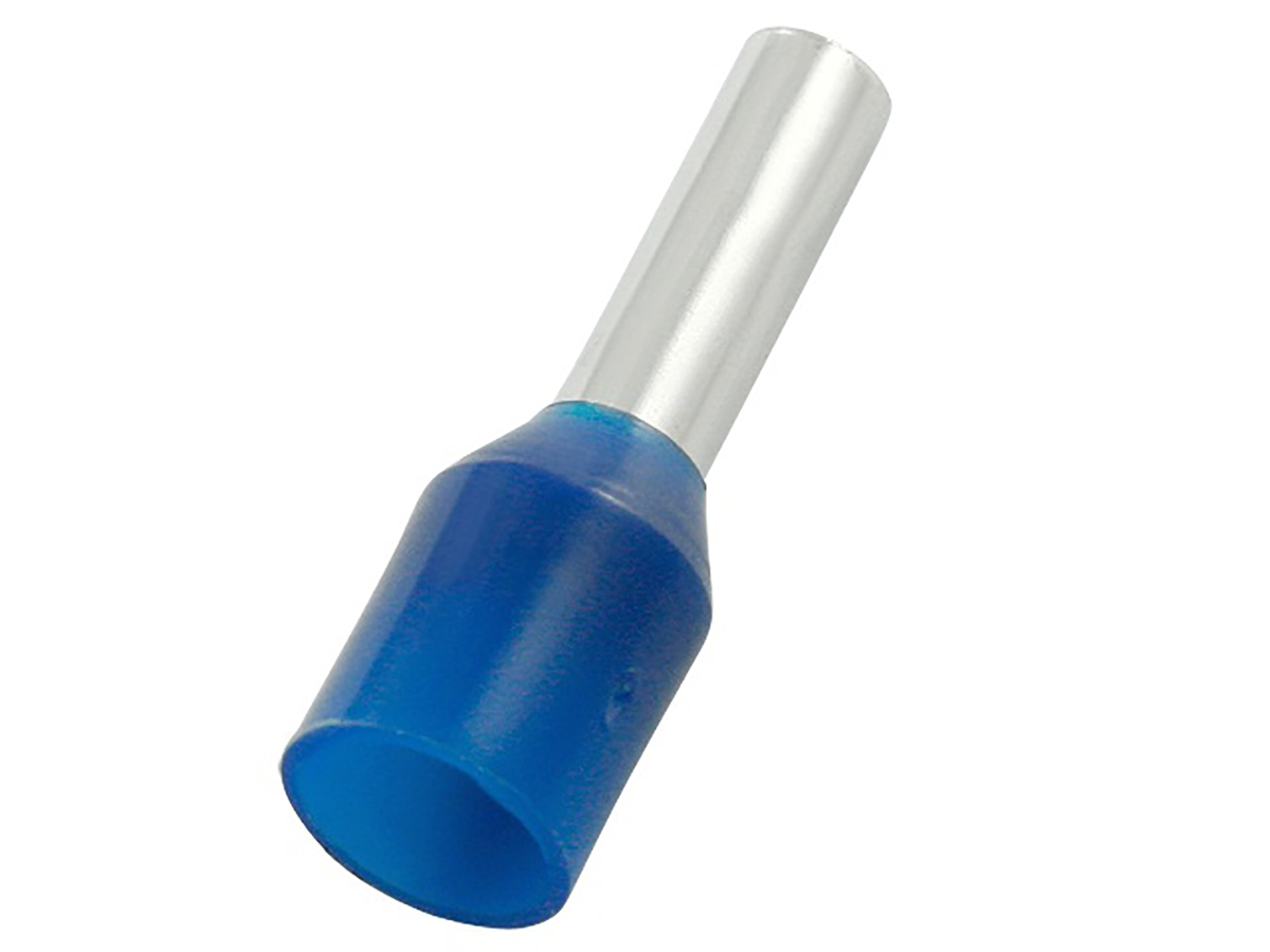 RS PRO Insulated Crimp Bootlace Ferrule, 12mm Pin Length, 2.2mm Pin Diameter, 2.5mm² Wire Size, Blue