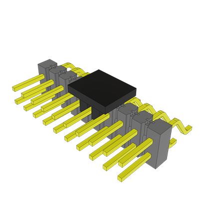 Samtec TSM Series Vertical Surface PCB Header, 20 Contact(s), 2.54 mm Pitch, 2 Row, Unshrouded