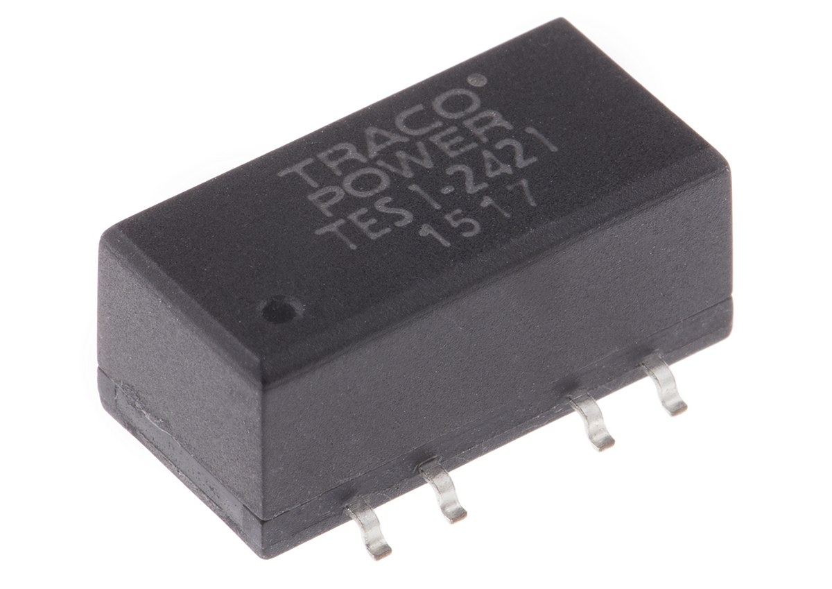 TRACOPOWER TES 1 DC-DC Converter, ±5V dc/ ±100mA Output, 21.6 → 26.4 V dc Input, 1W, Surface Mount, +85°C Max