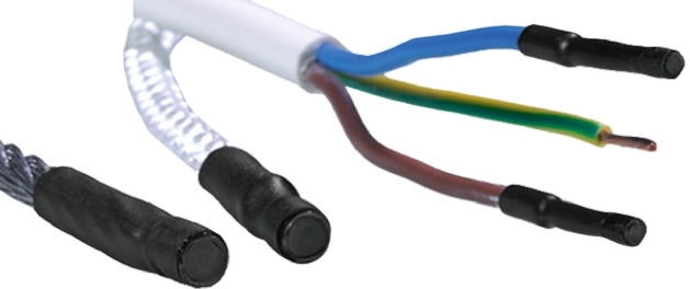 HellermannTyton Adhesive Lined End Cap, Black 9mm Sleeve Dia. x 27mm Length 3:1 Ratio, PEC Series