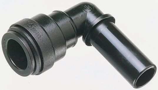 JG Speedfit Plastic Pipe Fitting, 90° Push Fit Stem Elbow, 22mm