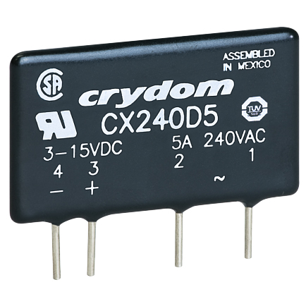 Sensata Crydom Solid State Relay, 5 A Load, PCB Mount, 280 V rms Load, 32 V dc Control