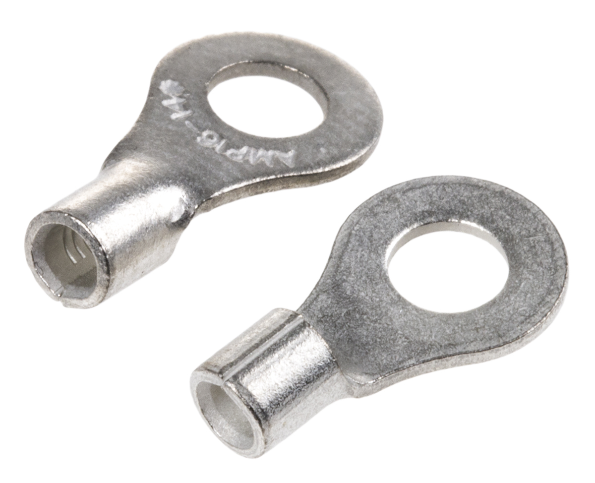 TE Connectivity, SOLISTRAND Uninsulated Ring Terminal, M4 Stud Size, 1mm² to 2.6mm² Wire Size