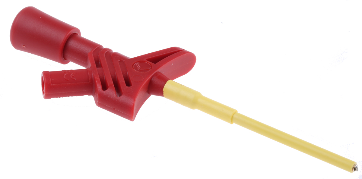 Hirschmann Test & Measurement Red Grabber Clip with Pincers, 3A, 1000V ac/dc, 2mm Socket