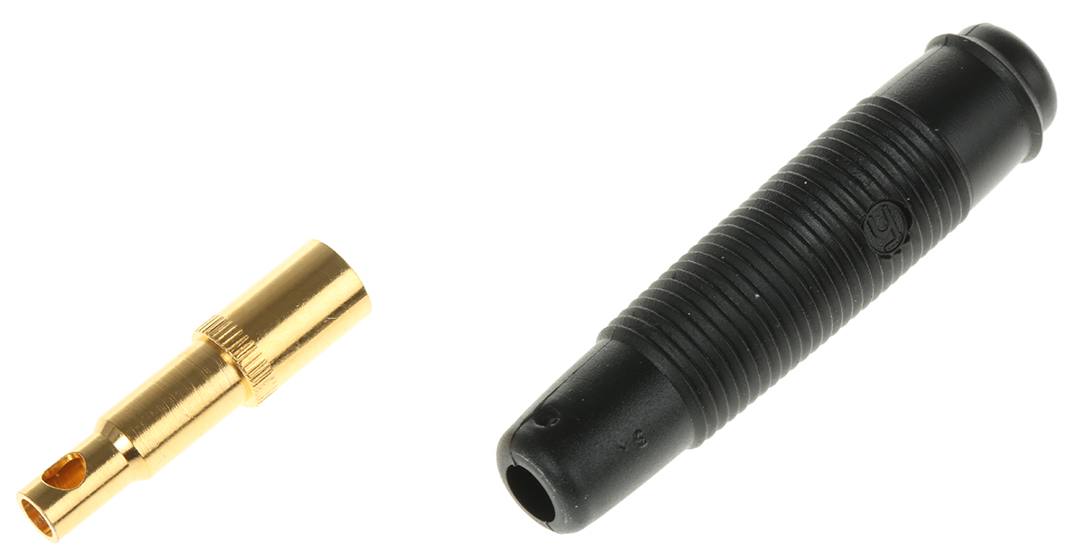 Hirschmann Test & Measurement Black Female Banana Socket, 4 mm Connector, Solder Termination, 16A, 30 V ac, 60V dc,