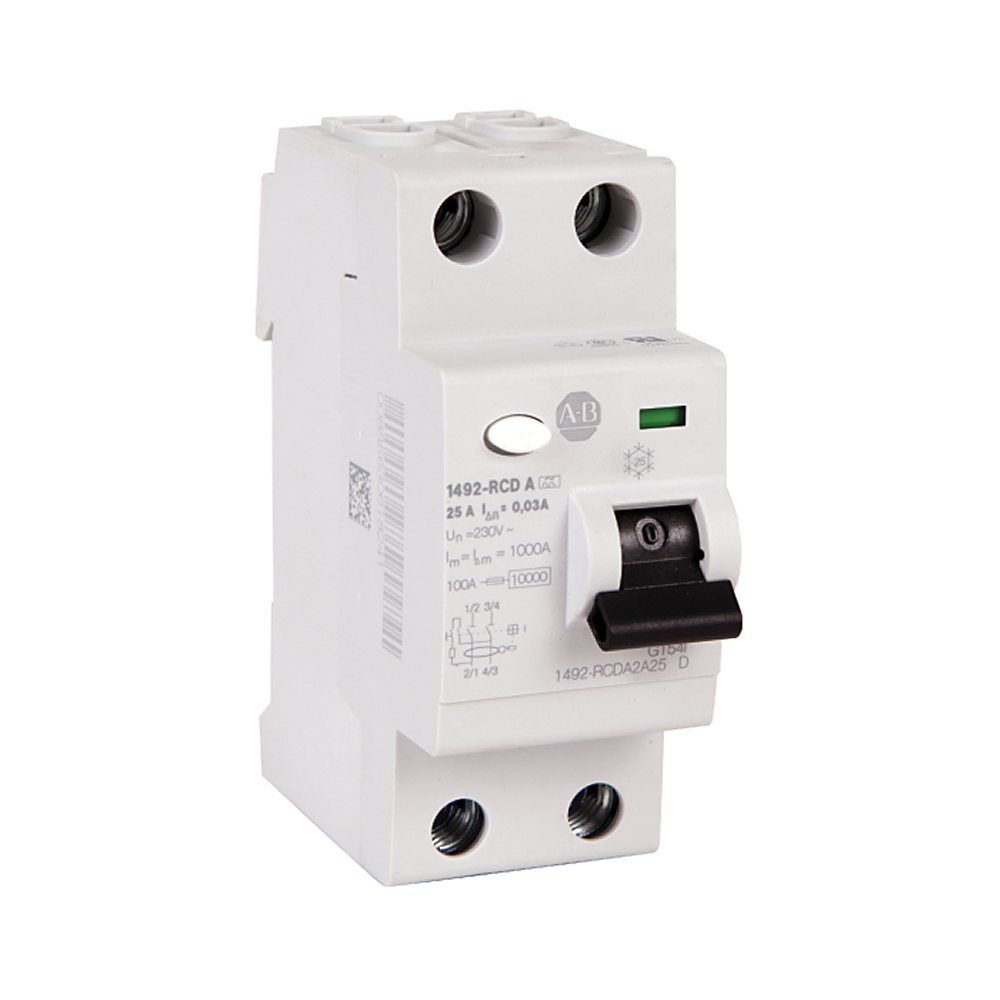 Allen Bradley 1492-RCDA RCD, 25A, 2 Pole, 30mA, Type A