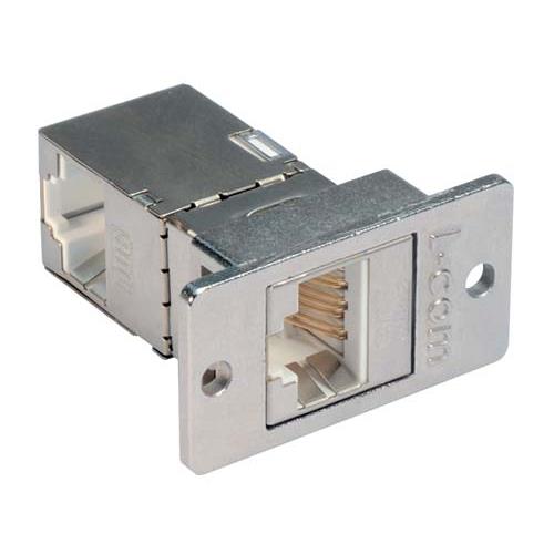 L-Com ECF Series Single-Port RJ45 Ethernet Coupler, Cat6a, Shielded