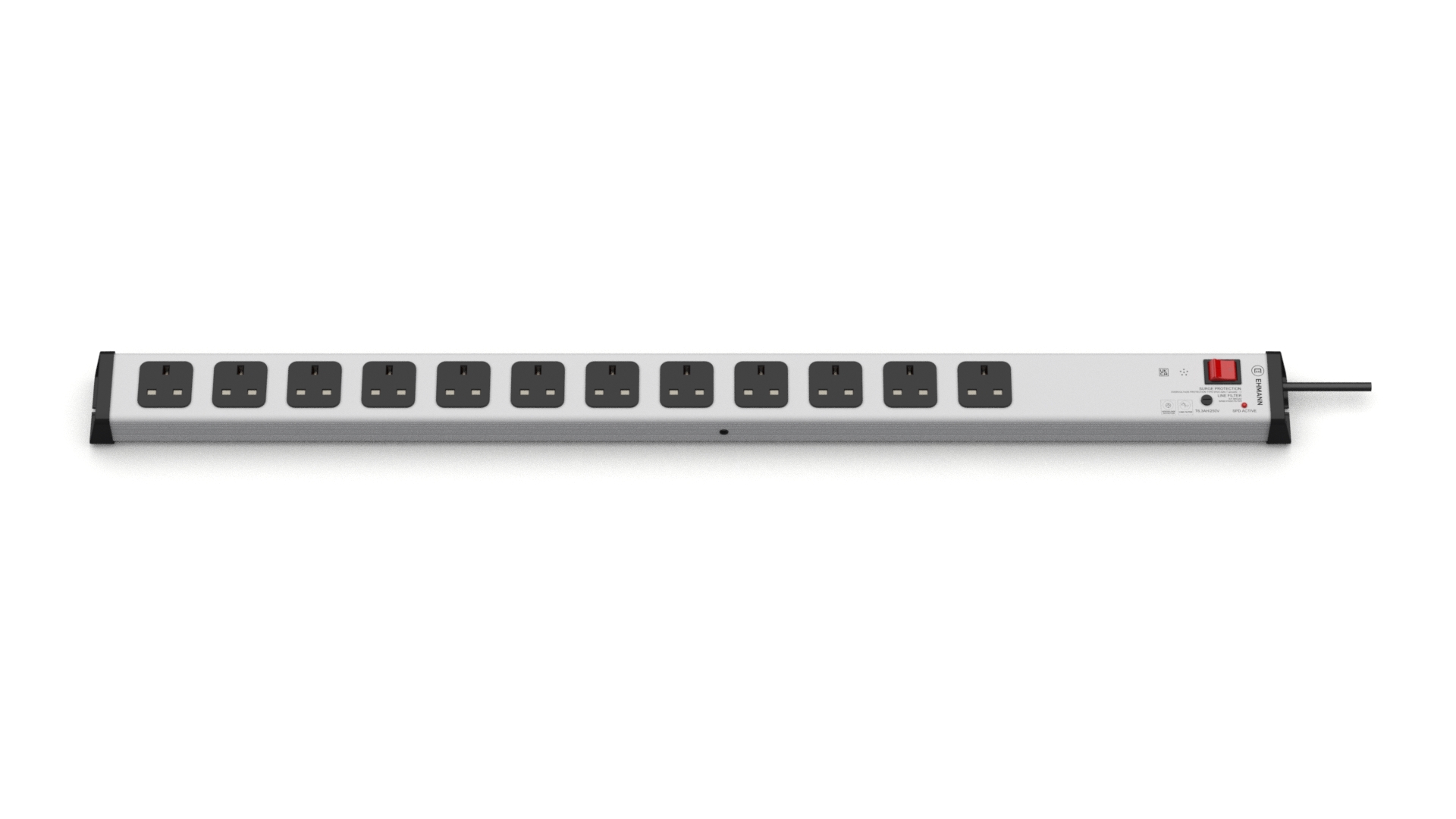 Bodo Ehmann Type G - British 12 Gang Power Distribution Unit, 1.5m Cable, Filtered, 13A, 230 V, Fused, Surge Protected
