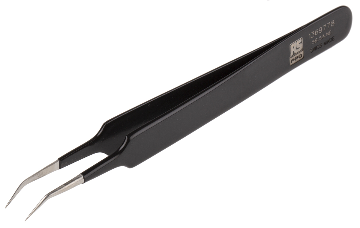 RS PRO 110 mm, Stainless Steel, ESD Tweezers