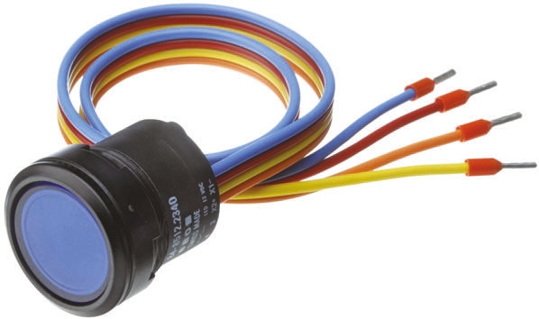 EAO Illuminated Push Button Switch, Momentary, Panel Mount, 22.5mm Cutout, SPST, IP67