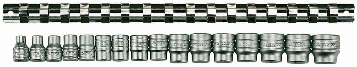 Teng Tools 16-Piece Metric 3/8 in Standard Socket Set , 6 point