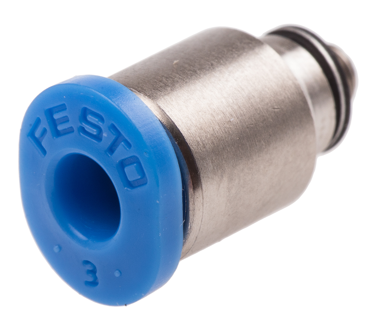 Festo QS Series Straight Threaded Adaptor, M3 Male to Push In 3 mm, Threaded-to-Tube Connection Style, 153312