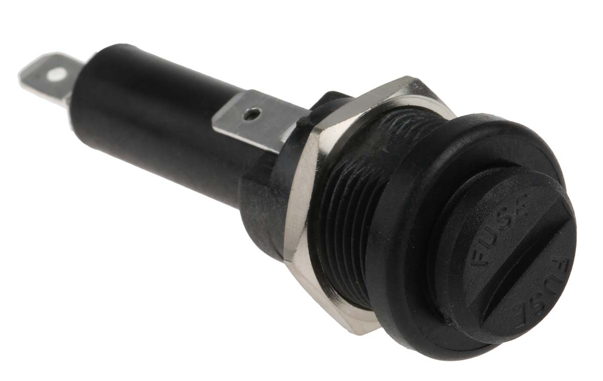Bulgin 13A Panel Mount Fuse Holder for 6.3 x 32mm Fuse, 1P, 250V ac