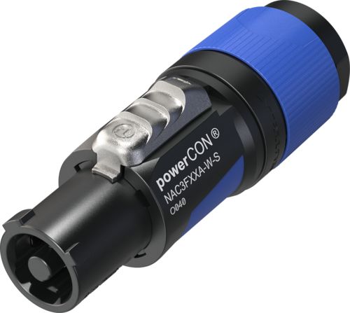 Neutrik, NAC3FX IP20 Black, Blue Cable 2 + PE Industrial Power Socket, Rated At 16A, 250 VAC