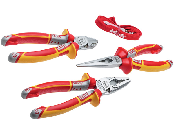NWS NW782 3-Piece Combination Plier Set, VDE/1000V, 180 mm Overall