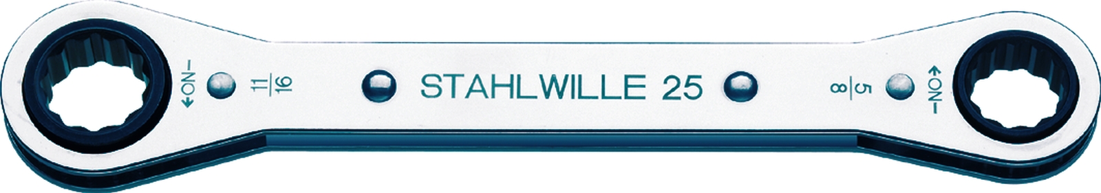 STAHLWILLE 25aN Series Ratchet Ring Spanner, 8 x 11mm, 5/16in, Imperial, Height Safe, 109 mm Overall