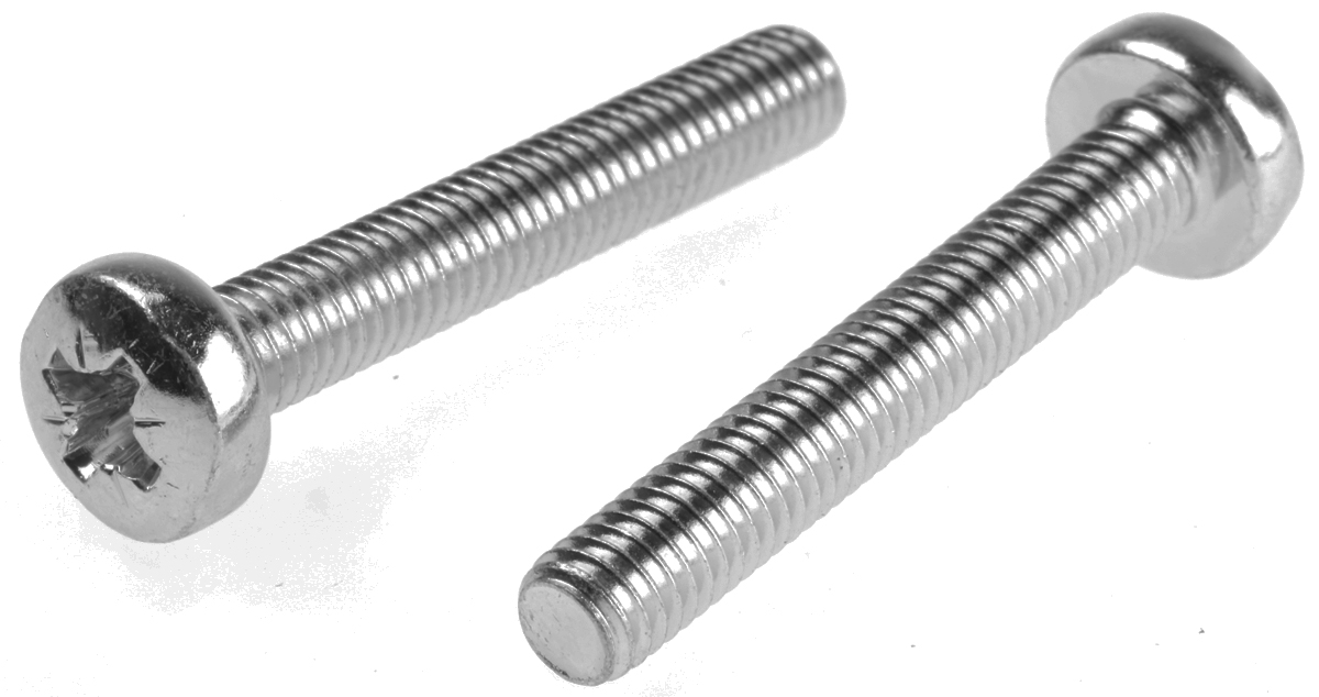 RS PRO Pozidriv M6 Pan Steel Machine Screws DIN 7985Z x 40.0mm