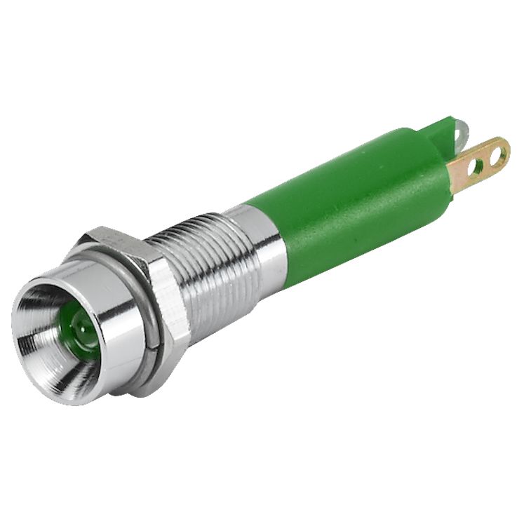 EAO 17-03 Series Green Panel Mount Indicator, 24, 6 Mounting Hole Size, Plug-In Termination, IP40, IP65