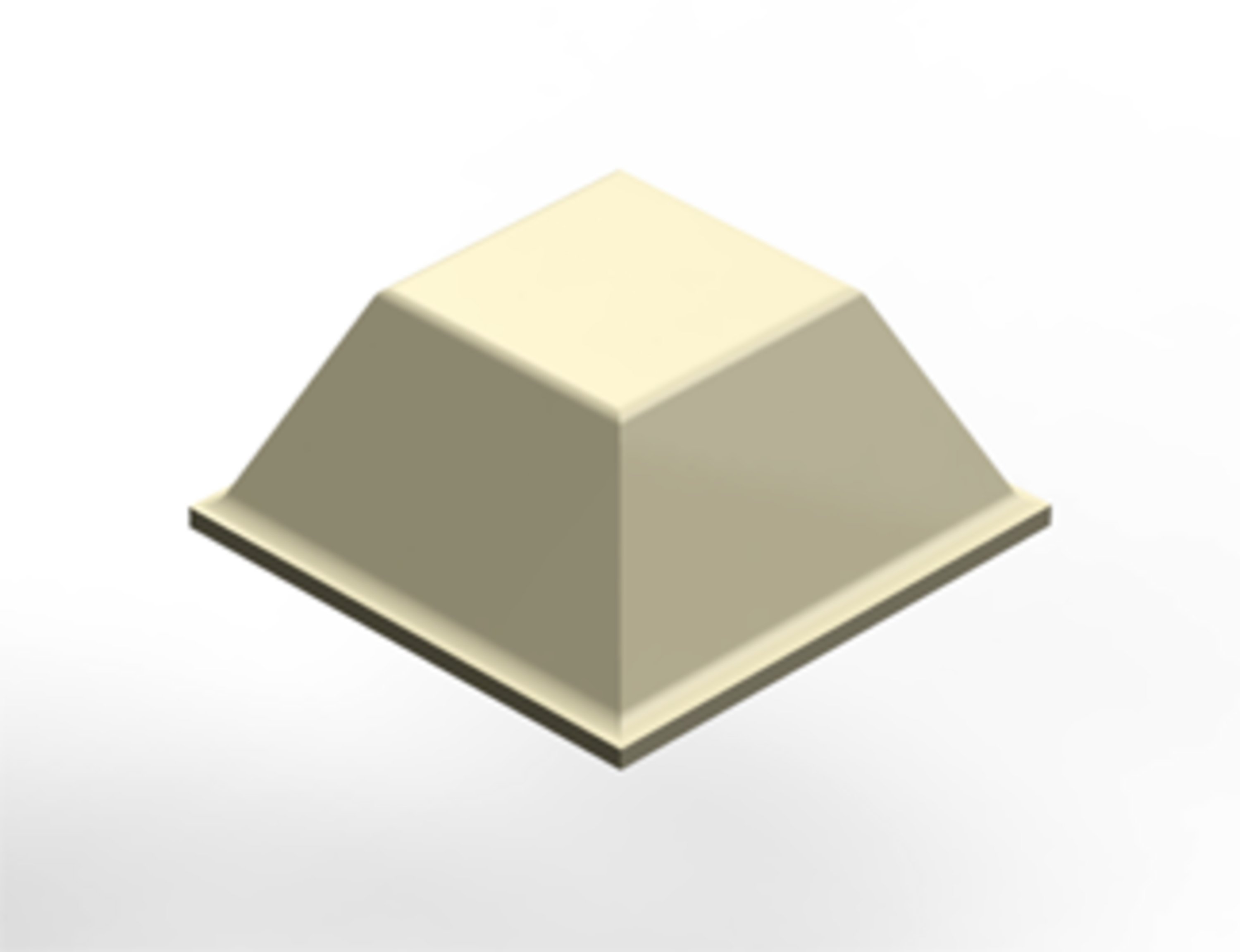 3M Tapered Square PUR Self Adhesive Feet, 19.9mm diameter 12.7mm width x 12.7mm length