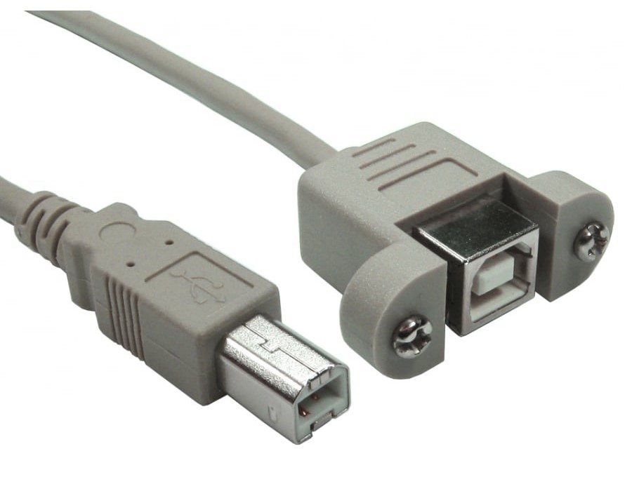 RS PRO USB 2.0, Male USB B to Female USB B, 480Mbps, 3m