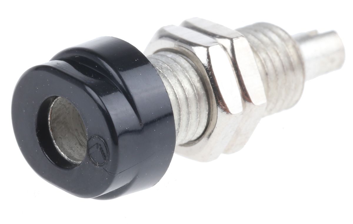 Hirschmann Test & Measurement Black Female Banana Socket, 4 mm Connector, Solder Termination, 16A, 30 V ac, 60V dc, Tin