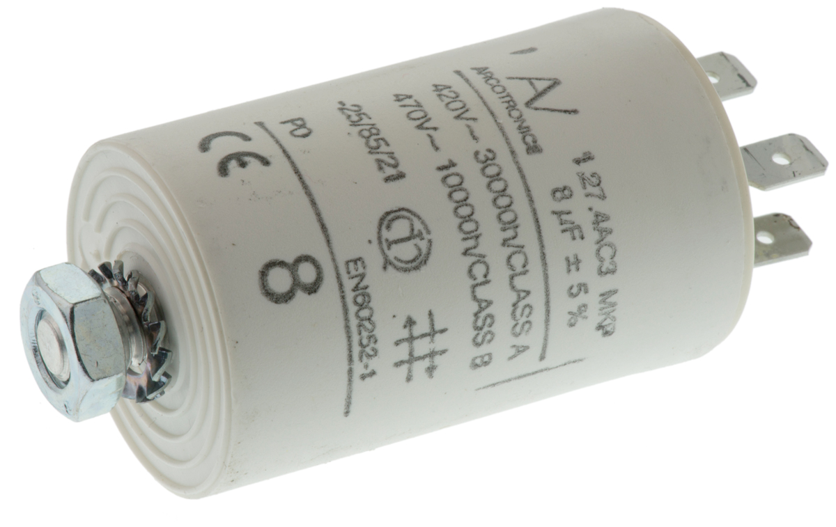 KEMET C27 Metallised Polypropylene Film Capacitor, 470V ac, ±5%, 8μF, Chassis Mount
