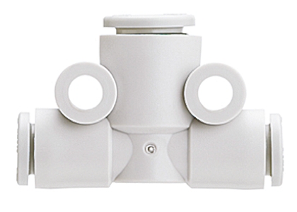 SMC KQ2 Series Tee Tube-to-Tube Adaptor Push In 12 mm, Push In 10 mm to Push In 10 mm, Tube-to-Tube Connection Style