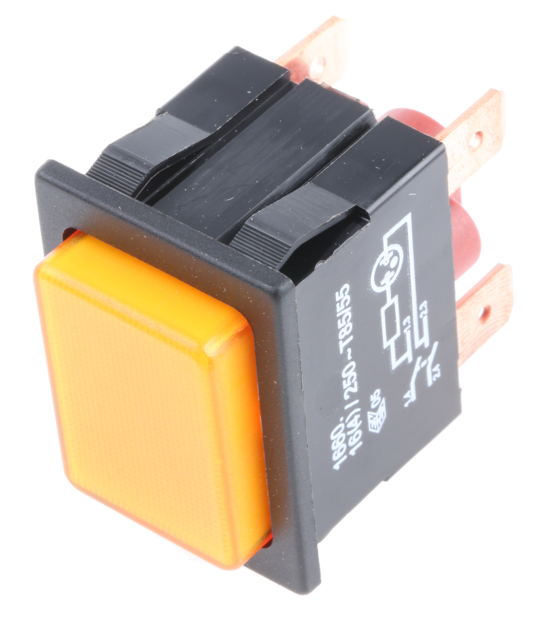Marquardt Illuminated Push Button Switch, Latching, Panel Mount, DPST