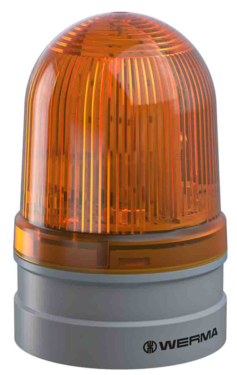 Werma EvoSIGNAL Midi Series Yellow EVS, Flashing Beacon, 115 → 230 V ac, Base Mount, LED Bulb, IP66