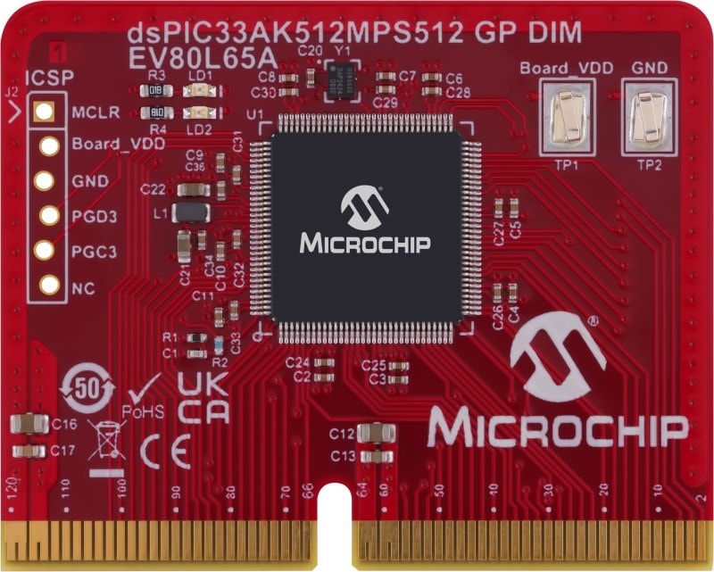 Microchip dsPIC33AK512MPS512 Evaluation Kit EV80L65A