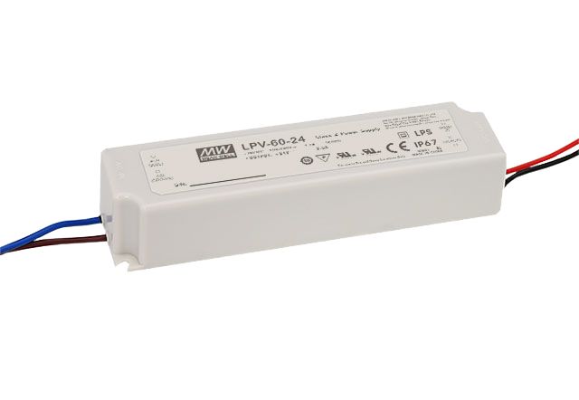 MEAN WELL LED Driver, 12V Output, 60W Output, 5A Output, Constant Voltage