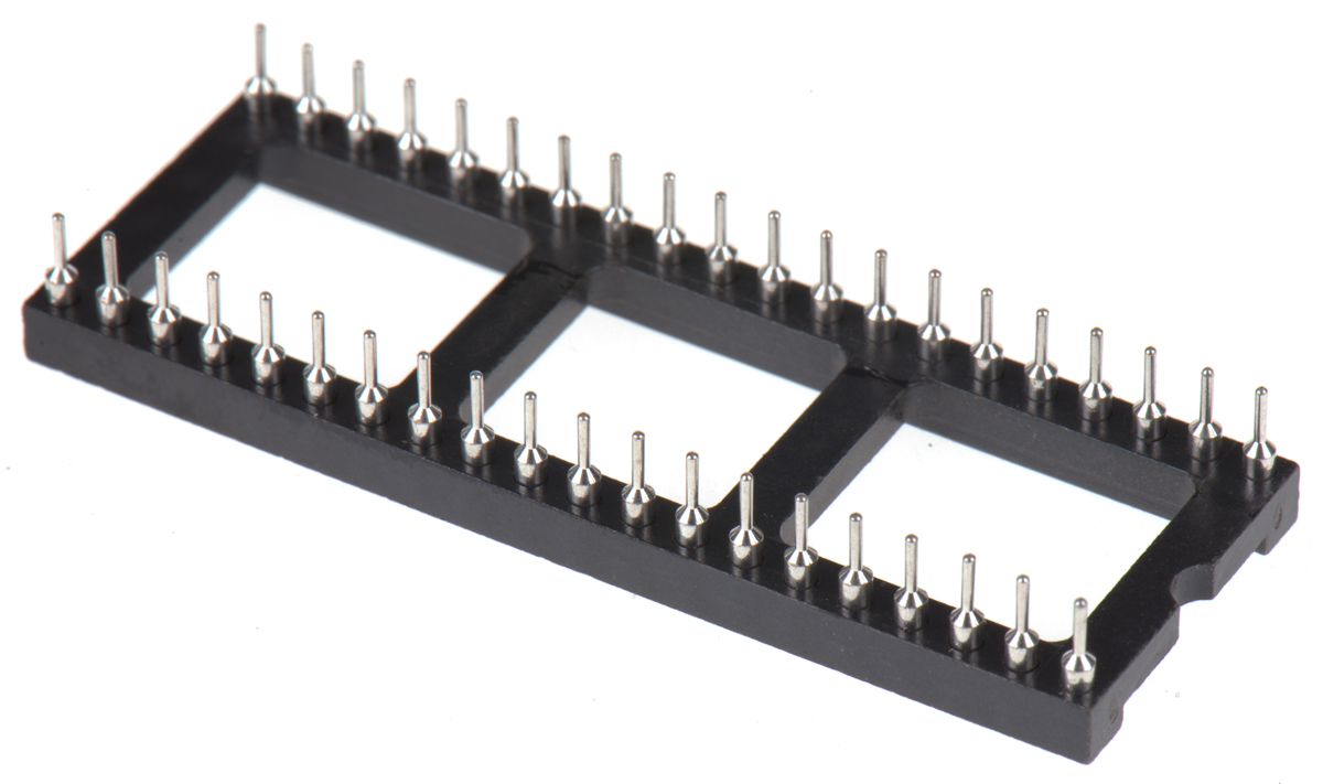 Winslow 2.54mm Pitch Vertical 40 Way, Through Hole Turned Pin Open Frame IC Dip Socket, 5A