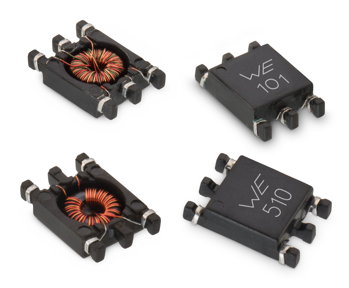 Wurth Elektronik, WE-SL3 Surface Mount Common Mode Line Filter with a Ferrite Core, 22 μH Dual -30 to 50 % 700 mA Idc