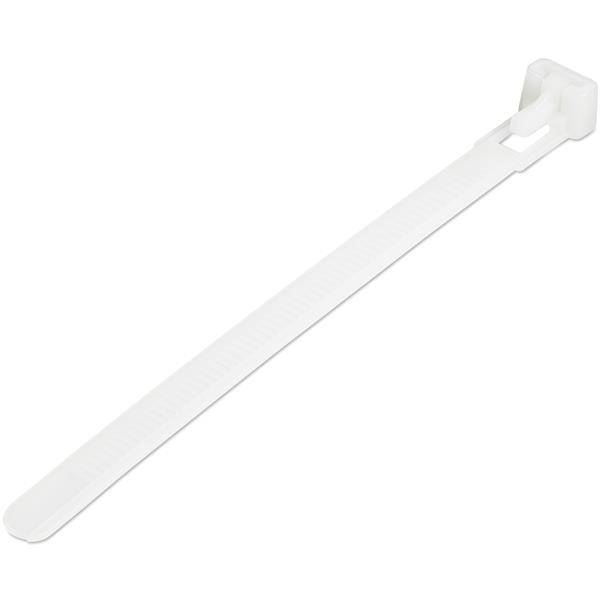 StarTech.com Cable Tie, Reuseable, 125mm x 8 mm, White Nylon, Pk-100