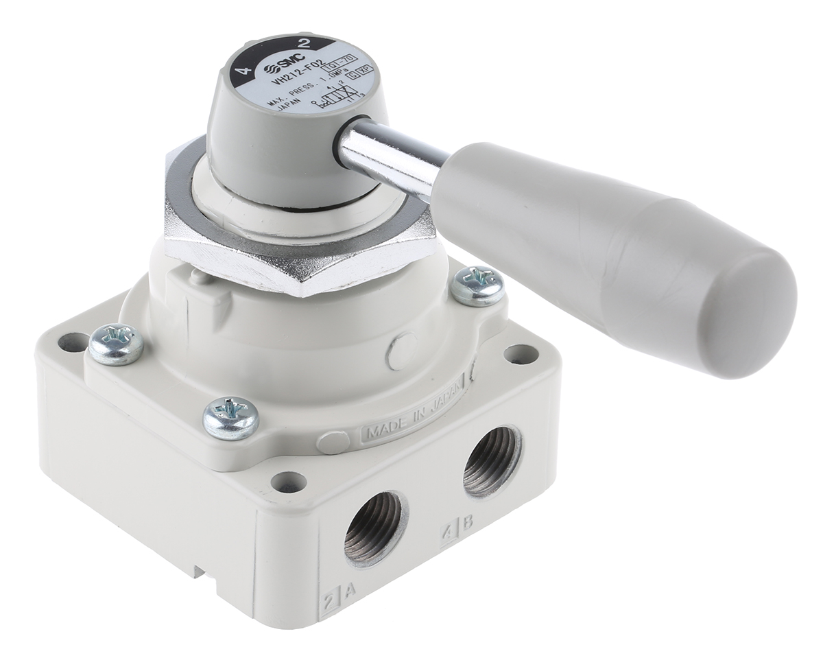 SMC Handle 4/2 Pneumatic Manual Control Valve VH Series, Rc 1/4, 1/4in, III B