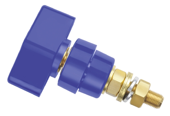 Schutzinger 4mm Blue Terminal Post, 1kV, 100A, M8 x 0.75 Thread