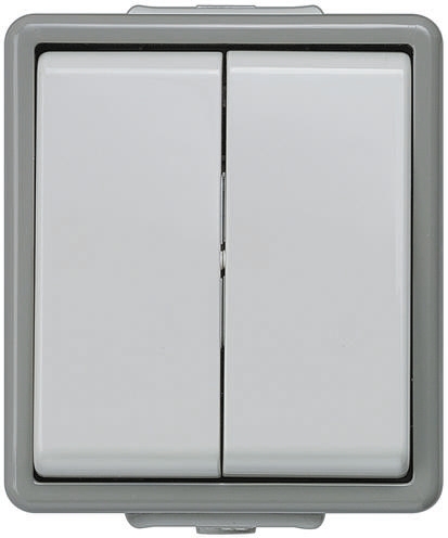 Siemens Grey Rocker Light Switch, 2 Way, 2 Gang, Delta