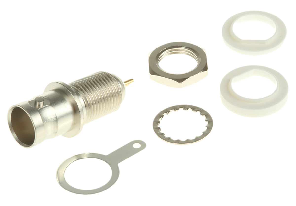 Telegartner, Jack Panel Mount BNC Connector, 75Ω, Solder Termination, Straight Body