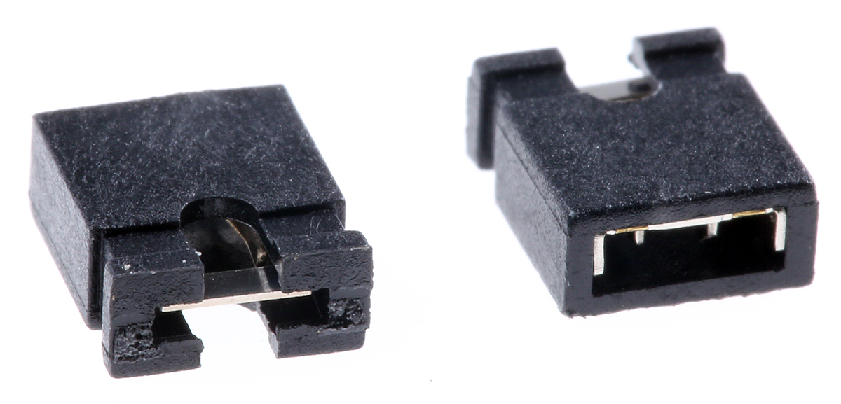 Wurth Elektronik Jumper Female Straight Black Open Top 2 Way 1 Row 2.54mm Pitch