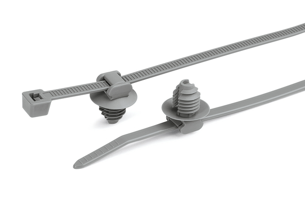 HellermannTyton Cable Tie, 202mm x 4.6 mm, Grey Polyamide 4.6, Pk-1000