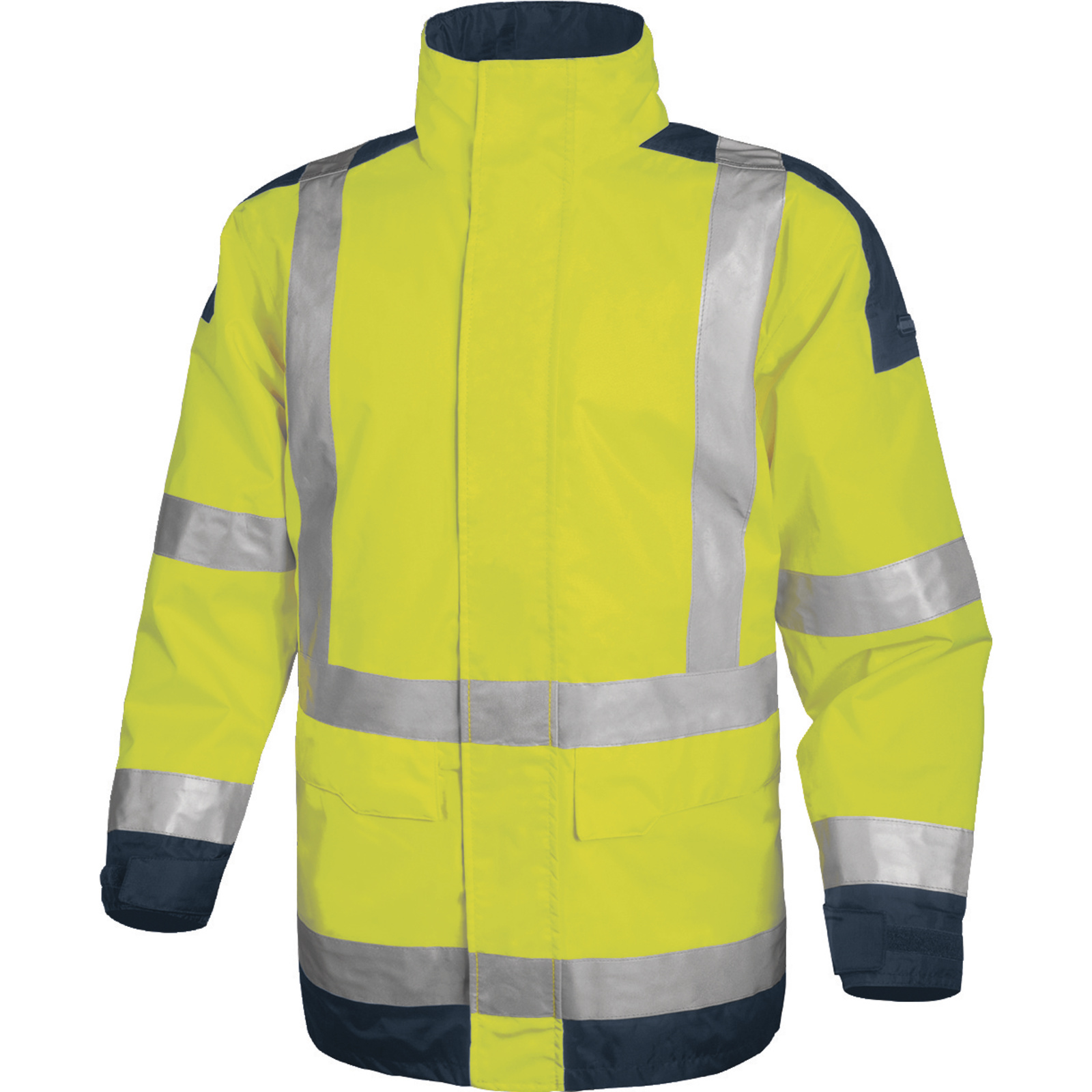 Delta Plus EASYVIEW Fluorescent Orange-Navy Blue Unisex Hi Vis Parka, M