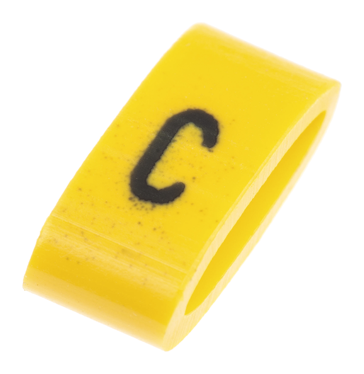 HellermannTyton Ovalgrip Slide On Cable Markers, Black on Yellow, Pre-printed "C", 2.5 → 6mm Cable, 901-10454