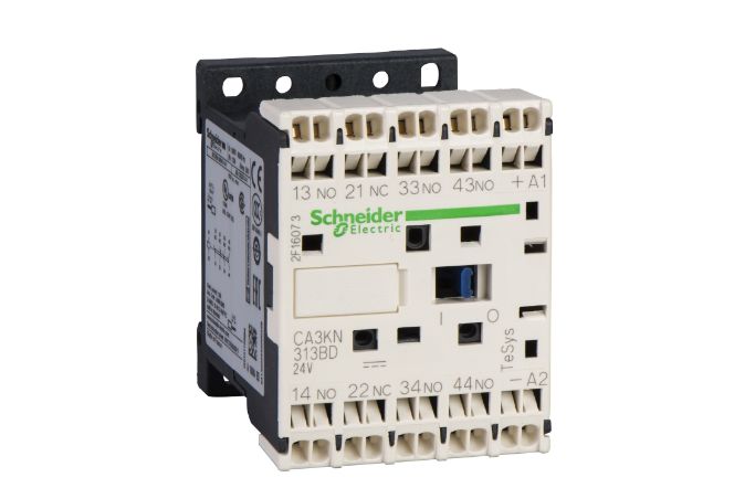 Schneider Electric Control Relay 3NO + 1NC, 10 A Contact Rating, 0.0018 kW, 24 Vdc, 3PST, TeSys
