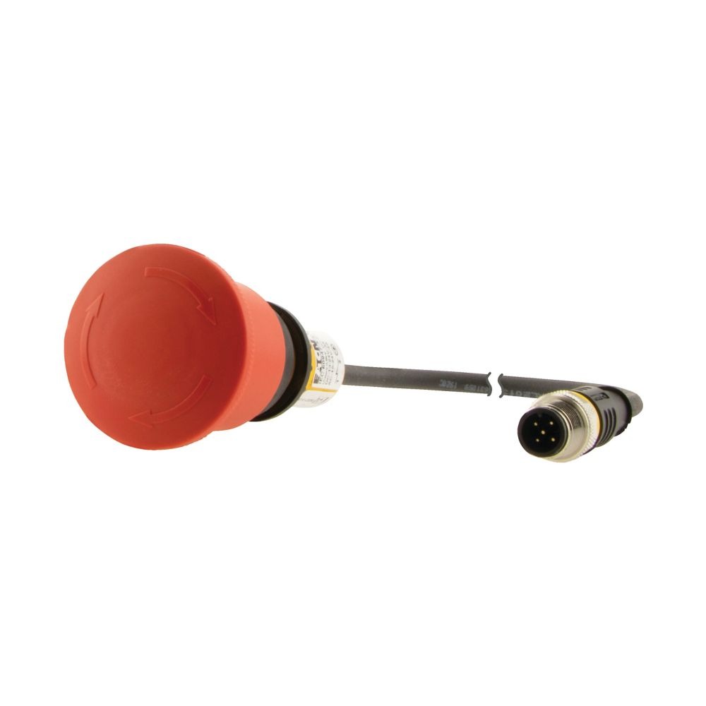 Eaton 185183 Series Turn to Release Emergency Stop Push Button, 45mm Cutout, 2NC, IP65, IP66, IP67, IP69K